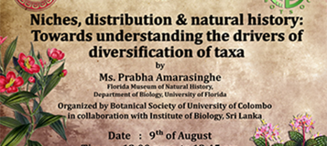 Niches, distribution & natural history: Towards understanding the drivers of diversification of taxa Niches, distribution & natural history: Towards understanding the drivers of diversification of taxa